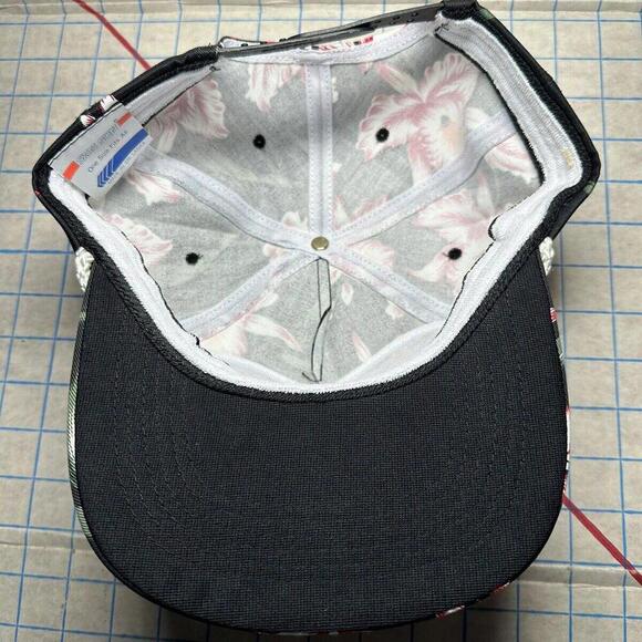 Vintage Hawaiian Print SnapBack Hat Paddy Cap Black 1980’s West Tacoma ABITIBI - Picture 2 of 6